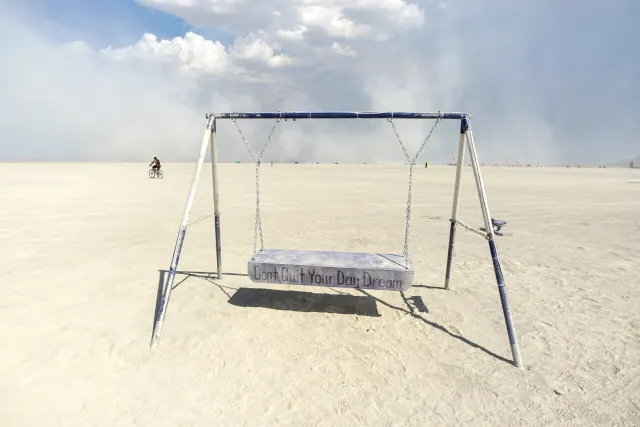 An art installation at Burning Man in the Black Rock Desert in Nevada on August 30, 2017.