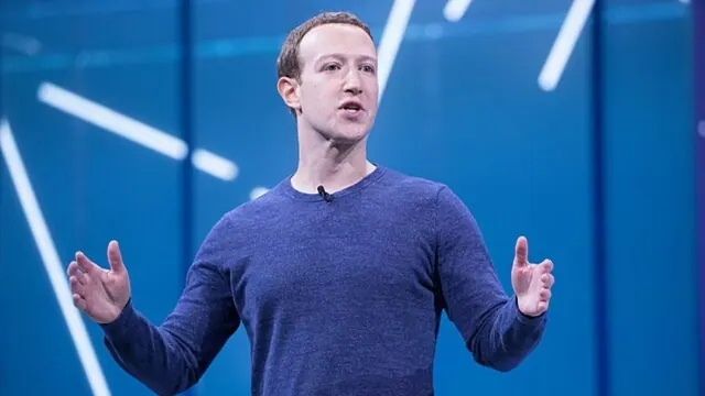 An archival photograph of Mark Zuckerberg speaking