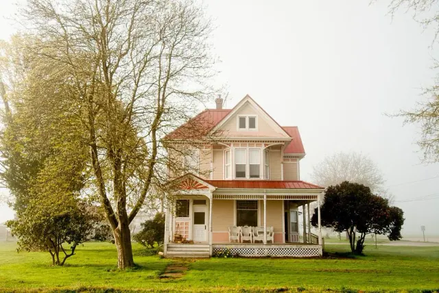 A house in a rural landscape