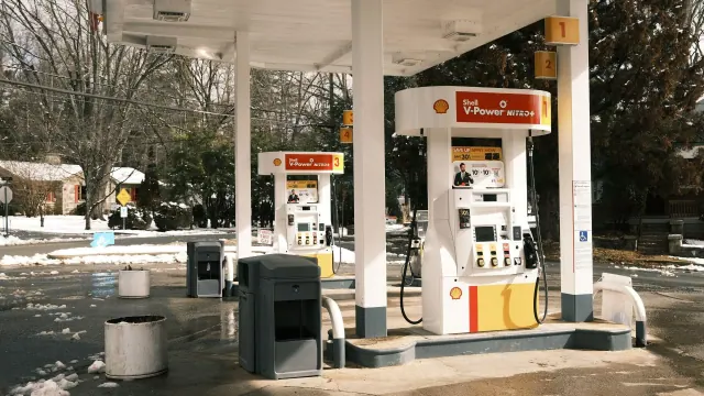 Fuel pumps at a petrol station