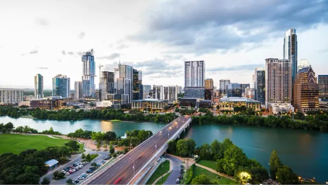 Austin skyline and river