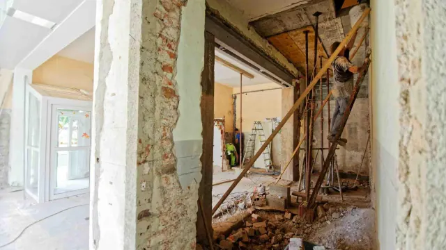 An interior room under renovation