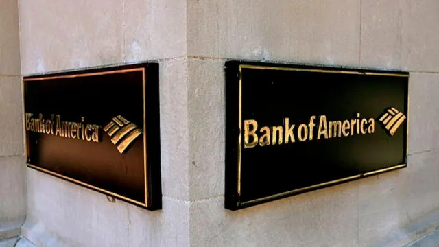 Bank of America signs on a building