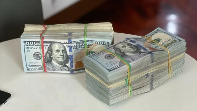 Bundles of US dollar bills