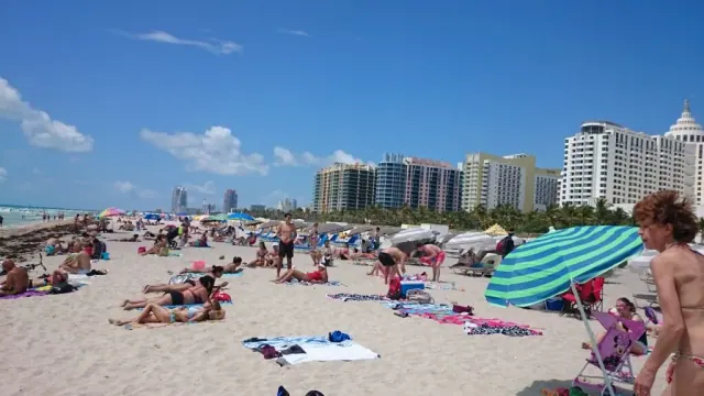 beachgoers in south beach miami