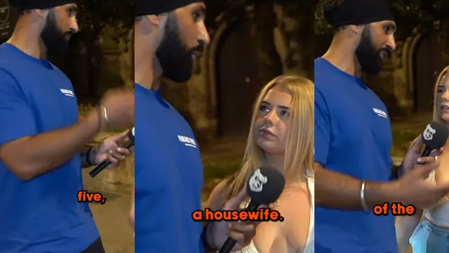 Archival screenshots from a street-interview video