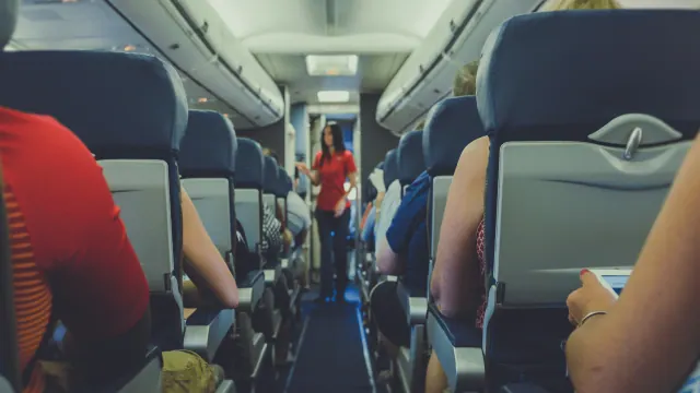 Passenger seats inside an aircraft