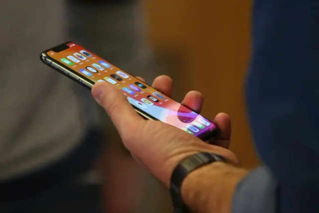 Person holding a smartphone