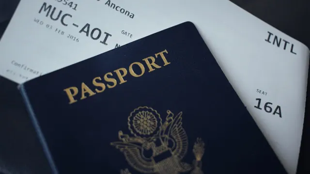 A passport and boarding pass