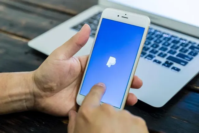 PayPal app open on a smartphone