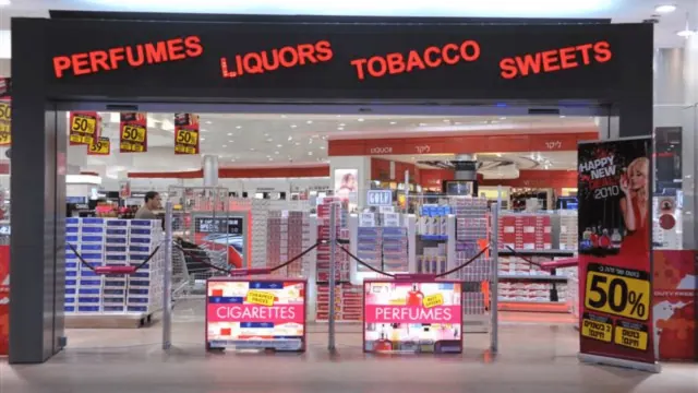 A duty-free airport shop