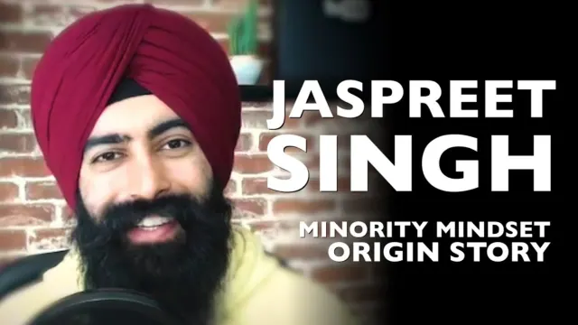 An image of a man with the text "Jaspreet Singh Minority Mindset Origin Story"