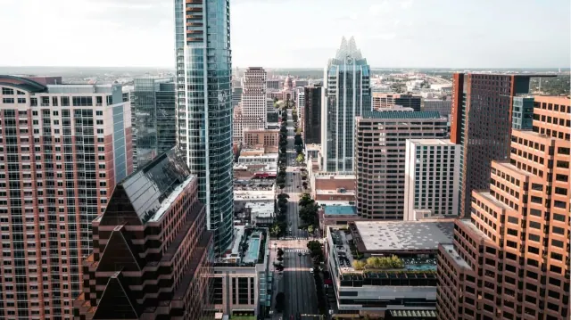 Downtown buildings seen from above