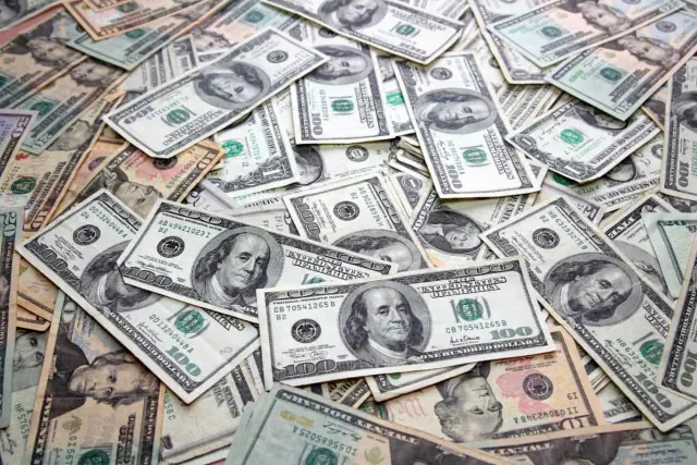 Stack of US dollar bills